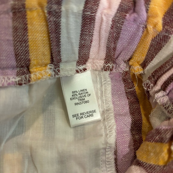 Cato striped linen blend tie waist shorts size L - Picture 3 of 3